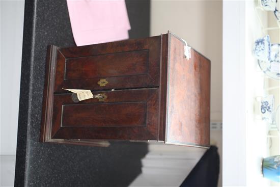 A 19th century mahogany coin collectors cabinet height 12.5 x width 9.5